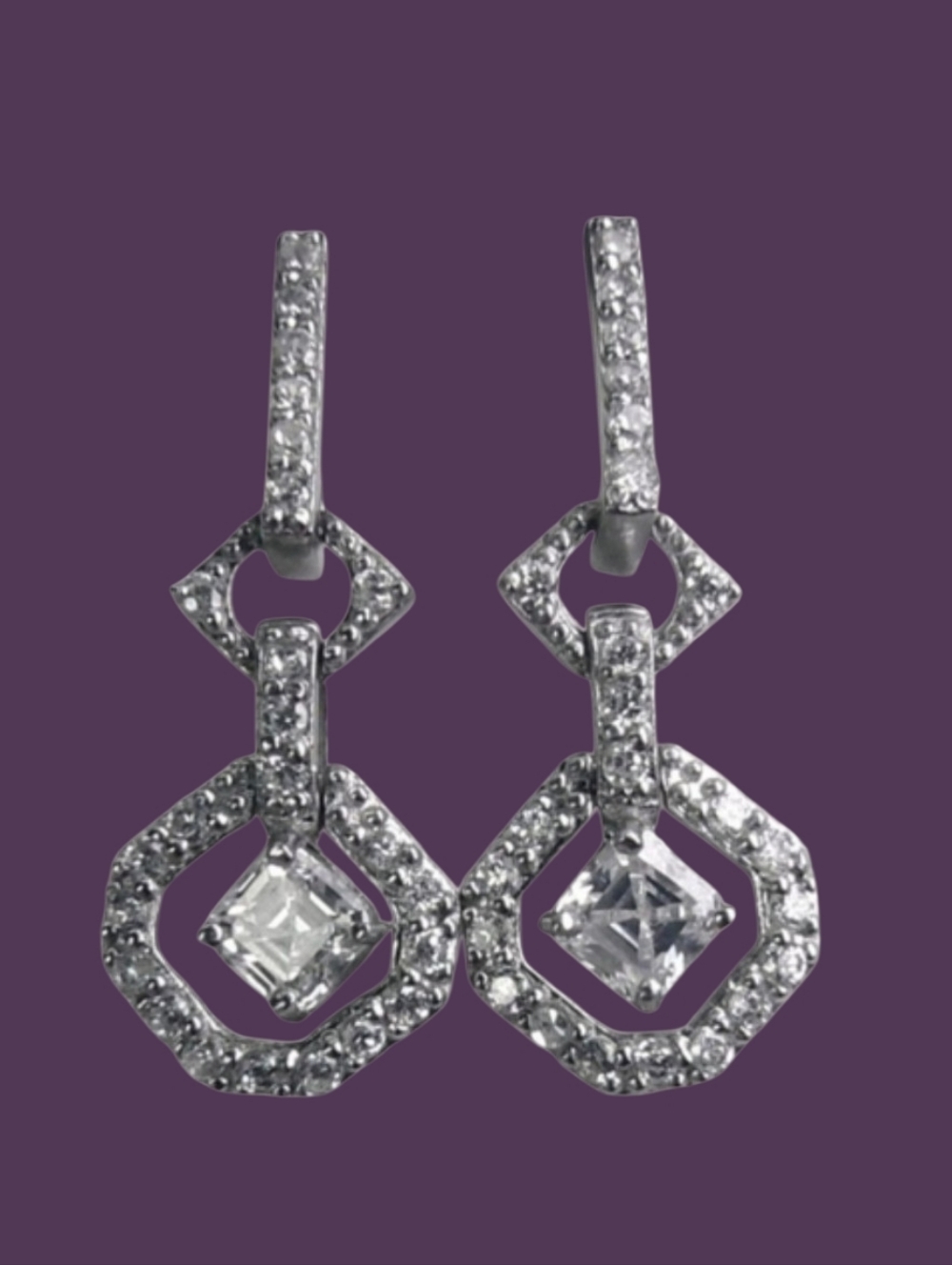 Sterling Silver Octagon earrings